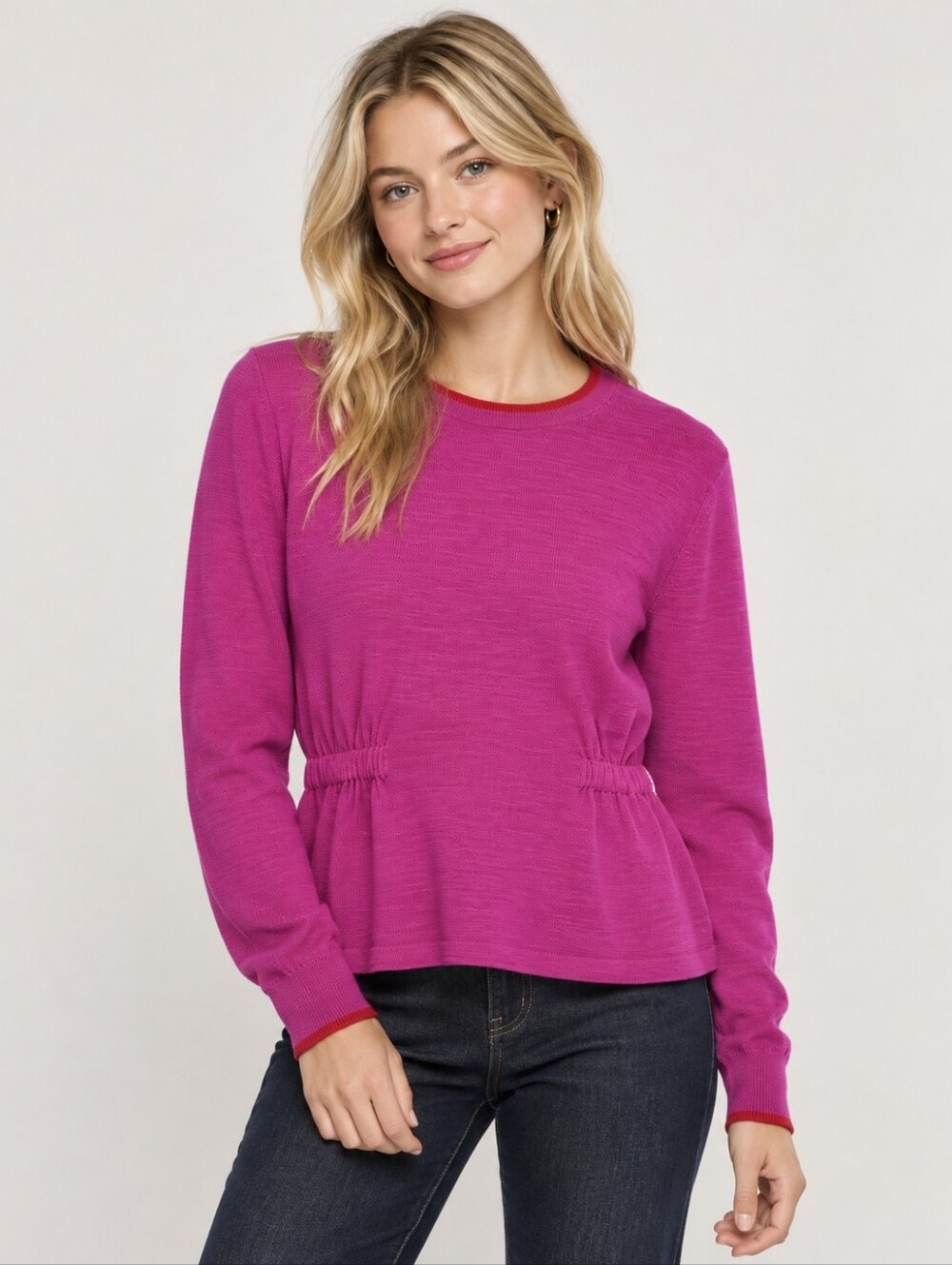 Veronica Beard pink cinched sweater size M